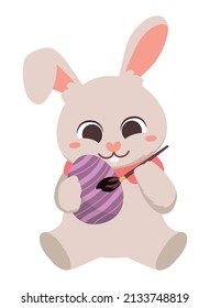 bunny painting a egg easter decoration