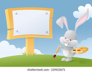 Bunny paints your Easter message.