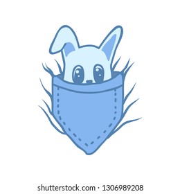 bunny pants pocket vector illustration