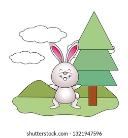 bunny in parkscape