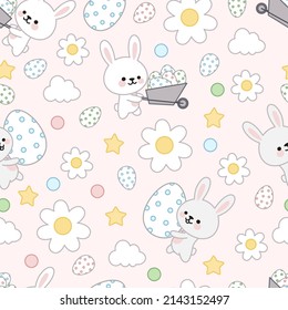 Bunny pattern with eggs. .