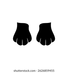 Bunny Paw print silhouette icon vector flat design.