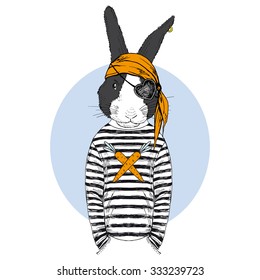 bunny pirate, animal illustration