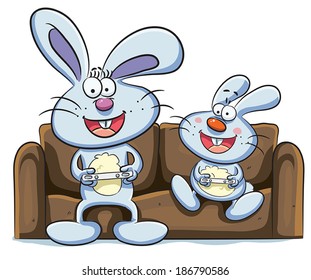 Bunny Playing Video Games
