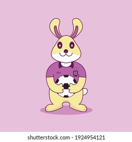 bunny plays football perfect for mascot or printed in t shirt