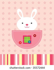bunny pocket greeting card