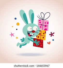 bunny with presents
