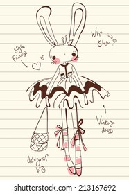 bunny princess doodle
