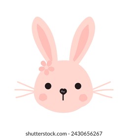 Bunny rabbit cartoon icon sign isolated on white background.