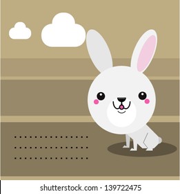 bunny rabbit cartoon with place for text