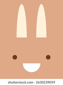 Bunny or rabbit character. Cartoon cute face of animal for baby card, poster, baby shower invitation, nursery wall art, printing on fabric, postcard, wrapping paper. Picture for applique