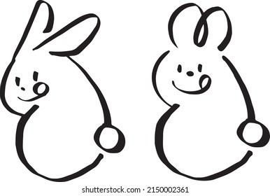 bunny rabbit character illustrationd logo vector