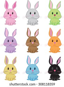 Bunny, Rabbit, Clipart, Vector, Illustration 