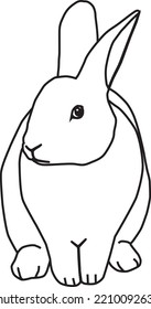Bunny Rabbit coloring page Design for Kids Children preschool stock vector style illustration printable Coloring pages for kids