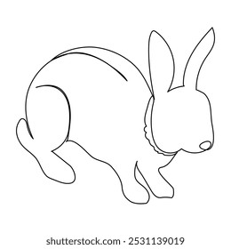 Bunny rabbit in continuous line art drawing style. Hare black linear sketch isolated on Vector illustration A minimalist line art illustration of a rabbit sitting next, all depicted with smooth,