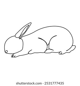  Bunny rabbit in continuous line art drawing style. Hare black linear sketch isolated on Vector illustration A minimalist line art illustration of a rabbit sitting next, all depicted with smooth,