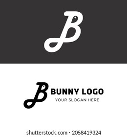 Bunny  Rabbit creative iconic B letter brand Logo Design