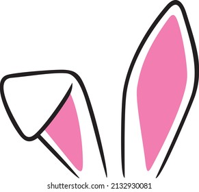 Bunny (rabbit) ears color vector illustration