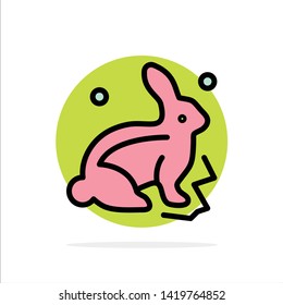 Bunny, Rabbit, Easter, Nature Abstract Circle Background Flat color Icon