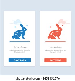 Bunny, Rabbit, Easter, Nature  Blue and Red Download and Buy Now web Widget Card Template