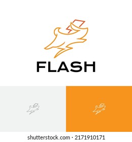 Bunny Rabbit Flash Bolt Thunder Run Electricity Energy Logo