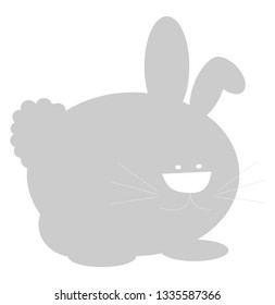 Bunny a rabbit in grey color vector color drawing or illustration.