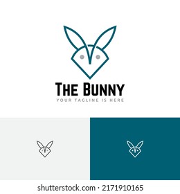 Bunny Rabbit Hare Head Simple Modern Line Logo