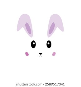 A Bunny  rabbit head happy easter concept
