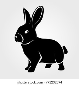 Bunny, rabbit icon isolated on white background.