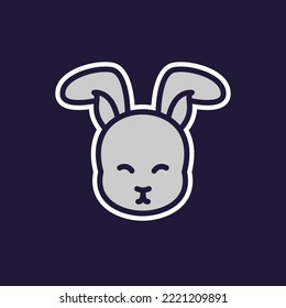 Bunny, rabbit icon, vector sticker design