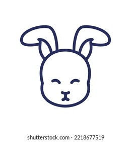 Bunny, rabbit line icon, vector