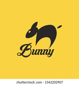 Bunny rabbit logo design template