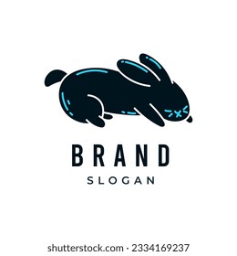 Bunny rabbit logo icon design silhouette flat style for technology or any business related vector illustration