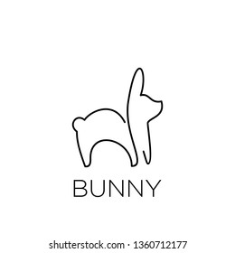 bunny rabbit logo line style outline icon designs vector illustration art monoline