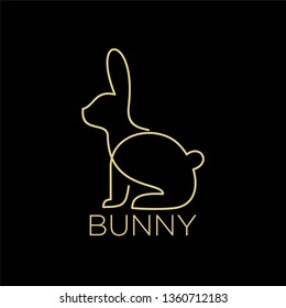 bunny rabbit logo line style outline icon designs vector illustration art monoline