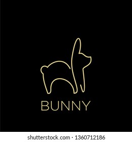 bunny rabbit logo line style outline icon designs vector illustration art monoline