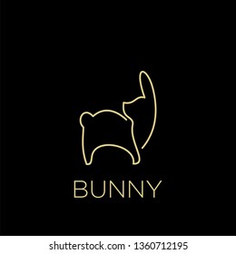 bunny rabbit logo line style outline icon designs vector illustration art monoline