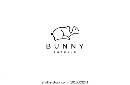 Logo-Linie für Bunny oder Kaninchen, Vektordesign 