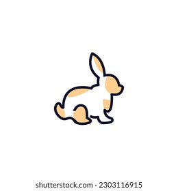 ilustración simple del vector del logotipo de conejo conejo conejo conejo conejo.