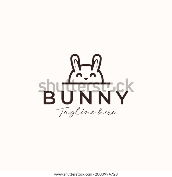 Bunny Rabbit Monoline Logo Concept Isolated Stock Vector (Royalty Free ...