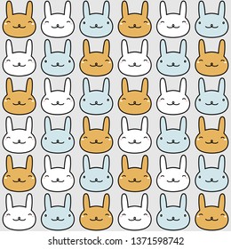 Bunny rabbit pattern. Rabbits animals children background.