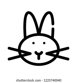 bunny rabbit pet cute head face illustration icon animal line arts icon vector template