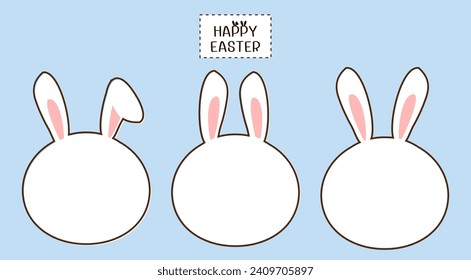 Bunny rabbit signs on blue background vector illustration.