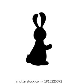 Bunny Rabbit Silhouette On White Background Stock Vector (royalty Free 