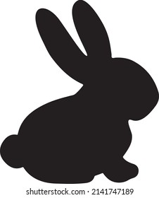 Bunny rabbit silhouette vector happy easter