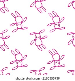 Bunny Rabbit Upside Down Seamless Pattern. Vector illustration. Perfect for party, fashion, decoration, textile design, background, illustration, carpet, tiles and rug.