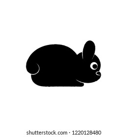 Bunny Rabbit. Vector element isolated on white background. Grunge style for graphic and web design, logo. EPS10