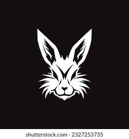 Bunny Rabbit vector icon black and white