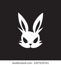 Bunny Rabbit vector icon black and white