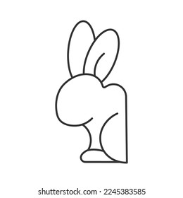 Bunny, rabbit  vector icon. Line sign for mobile concept and web design. Symbol, logo illustration. Vector graphics
